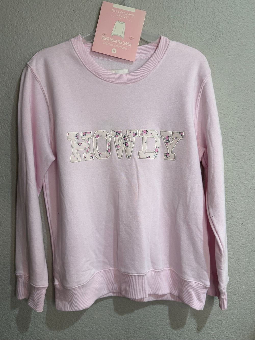 Cozy Pink 'Howdy' Graphic Crewneck Sweater - Picture 3 of 3